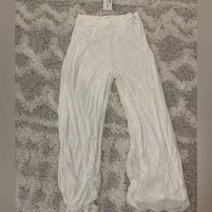 12th Tribe- Soiree White Sequin Pants